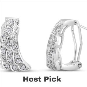 Diamond angel wing earrings